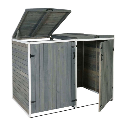 屋外収納ボックス - 庭やバルコニーでの収納に使用 - ウッドとメタル製 - 100 x 80 x 90