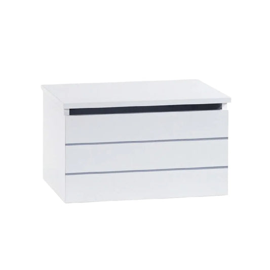 引き出し付きホワイト収納ボックス - 書類整理や小物収納に適したプラスチック製 - 80 x 40 x 35